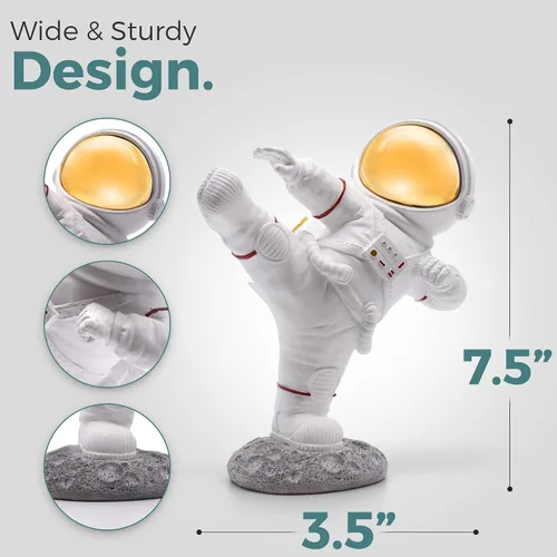 Miniatura 3 de Estatua de astronauta para decoración de escritorio y oficina, mini figuras espaciales para estantes, juegos y decoración de habitación de hombres