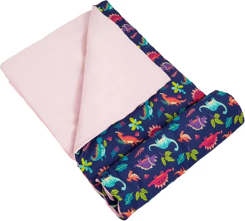 Saco de dormir Wildkin para niños – Diseño enrollable con bolsa de almacenamiento para la escuela, viajes y camping - Dinosaurios encantadores