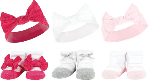 Miniatura 53 de Hudson Baby Conjunto de regalo de diadema y calcetines para niña Flor azul marino rosa
