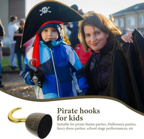 Miniatura 6 de Disfraz de Capitán Pirata Gancho – Ganchos de plástico para decoración de Halloween y Cosplay