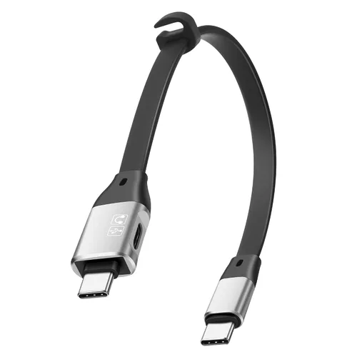 MEIRIYFA Cable de datos USB tipo C macho a USB C macho corto OTG + cable USB-C hembra OTG de 10 Gbps 60 W de carga rápida para laptop, tableta,