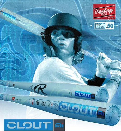 Miniatura 2 de Rawlings 2025 Bate de béisbol Clout AI BBCOR Caída de -3 Barril de 2 5/8 pulgadas 1 pieza de aleación