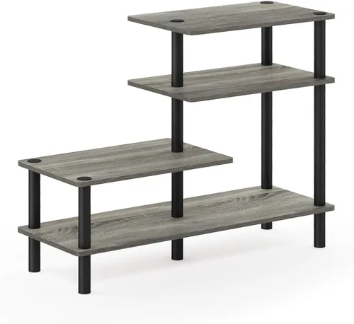 Miniatura 13 de Furinno TURN-N-TUBE - Estantes de almacenamiento, Estante de 3 niveles de 47.4" de ancho para libros, Estante de esquina, Estantes abiertos sin