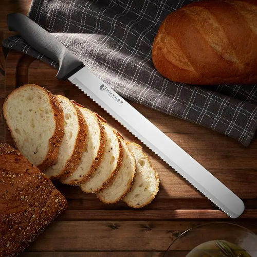 Miniatura 2 de KUTLER Profesional Cuchillo de pan de 14 pulgadas y cortador de pastel con borde dentado - Cuchería de acero inoxidable ultra afilada