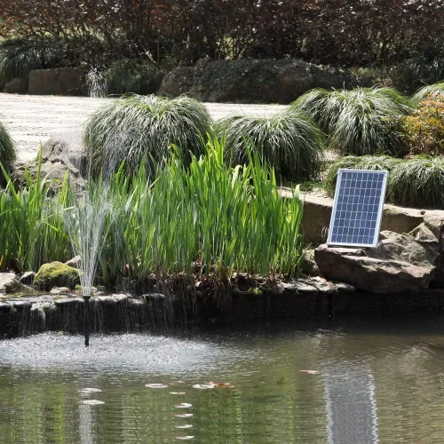 Miniatura 6 de Kit de bomba de agua solar de 25 W: Bomba de agua de protección DC Dry-Run 370GpH con panel solar de 18V 25W para fuente, estanque de peces