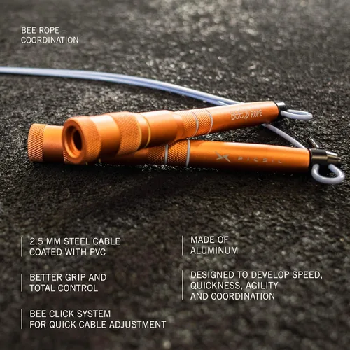 Miniatura 3 de PICSIL - Cuerda de saltar de alta velocidad BEE Sistema de aluminio y doble rodamiento Autoajustable para entrenamiento cruzado, boxeo y fitness
