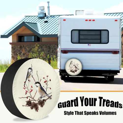 Miniatura 2 de Cubierta de neumático de repuesto para remolque, protector de pájaros de chickadee para remolque, RV, camioneta, SUV, camión, cámper y muchos