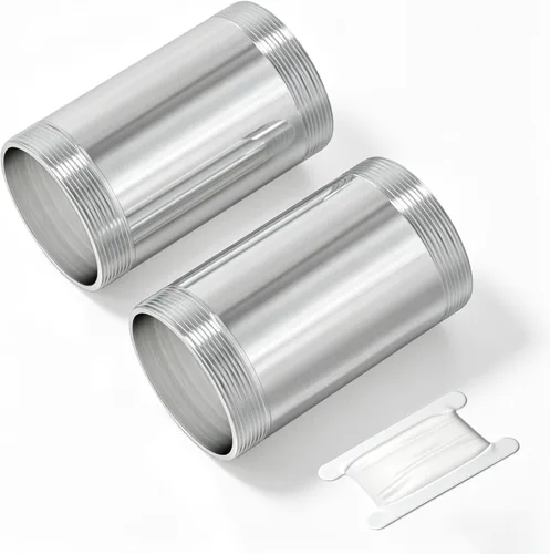 Miniatura 26 de TAISHER 2 accesorios de tubería de acero inoxidable, 1/2 "NPT x 1/2" NPT macho roscado, tubo fundido de pezón de 6 pulgadas de longitud