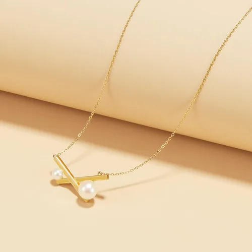 Miniatura 2 de IDOKAWA Pearl Pendant Necklace for Women, Freshwater Cultured White Pearl, Sterling Silver, Adjustable Length, Minimalist Jewelry Gift for Girls