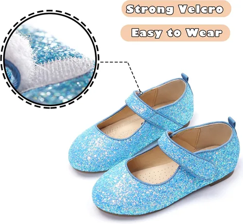 Miniatura 3 de ADAMUMU Zapatos de vestir para niñas, zapatos brillantes para niñas, zapatos de vestir para uniforme escolar de princesa Mary Jane, zapatos