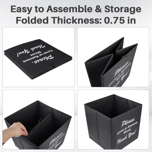 Miniatura 4 de Opret Caja grande de cubierta de zapatos negra, suministros para agentes inmobiliarios, caja dispensadora de cubierta de zapatos desechable