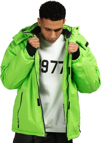 Miniatura 4 de CorBuyit Chaqueta de esquí con capucha para hombre, abrigo impermeable de nieve