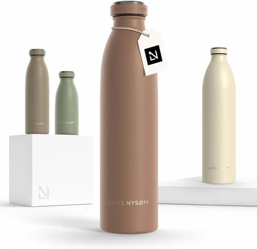 Miniatura 92 de LARS NYSØM Botella de agua XL de acero inoxidable aislada 12oz 17oz 25oz 34oz 51oz Botella térmica aislada para bebidas calientes y frías Azul