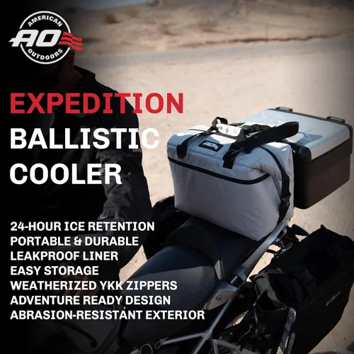 Miniatura 2 de AO Coolers Expedition - Enfriador suave balístico, aislado, a prueba de fugas y resistente a la abrasión, 12 latas, negro/carbón