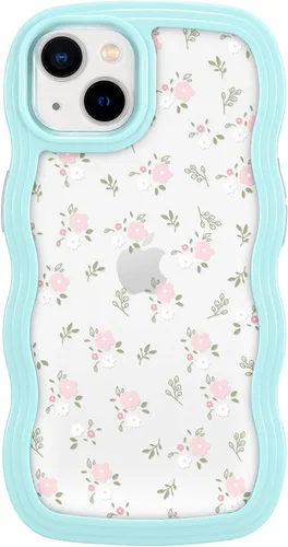 Miniatura 11 de ZCDAYE Funda compatible con iPhone 11, diseño floral estético, bonita funda rizada y ondulada para mujeres y niñas, funda de TPU suave a prueba
