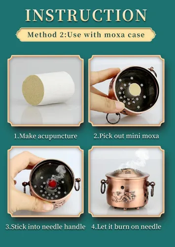 Miniatura 3 de 500 unids/caja Moxa Sticks Pure Handmade Moxibustión Rollos pequeños Moxibustión autoadhesiva portátil Mini Moxa Point Masaje cálido (MX3014)