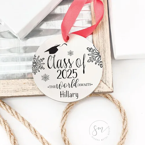 Miniatura 5 de Clase de 2026 - Adorno personalizado de Navidad de graduación 2026, adorno de Navidad, graduado, universidad, graduación, graduado de escuela