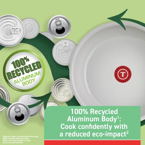 Miniatura 2 de T-fal Sartén antiadherente de cerámica reciclada de 12 pulgadas, apto para horno 350F, ollas y sartenes, utensilios de cocina verde