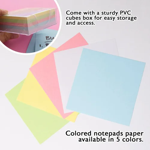 Miniatura 3 de BAZIC Products Cubo de papel de color de 300 unidades con bandeja, para escuela, oficina, hogar