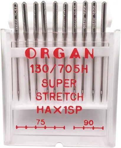 Fbshicung Agujas de órgano Serger #75 - #90 Combo HAx1SP Agujas para tejido de punto elástico Aguja anti-salto