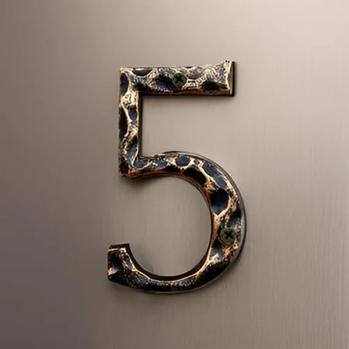 Miniatura 4 de Números y letras de casa de 5.5 pulgadas, número de dirección de casa de metal de hierro fundido altamente visible para buzón de oficina de calle