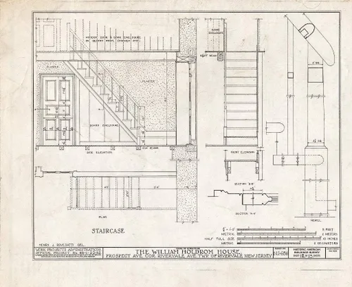 Historic Pictoric : Blueprint HABS NJ,2-TAPO.V,1- (Hoja 12 de 15) - William Holdrom House, Prospect & Rivervale Avenues, Old Tappan, Bergen County,