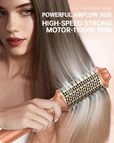 Miniatura 3 de Estilizador de aire caliente de 6 en 1 de webeauty [Doble voltaje], secador de pelo iónico negativo de alta velocidad con rizadores automáticos