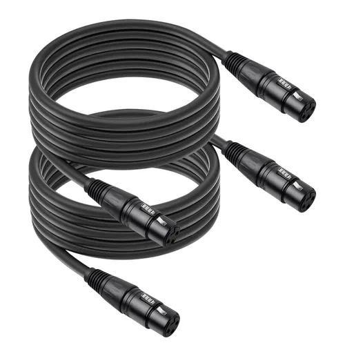 Miniatura 14 de Paquete de 2 cables de micrófono XLR macho a macho de 3 pines, cable de audio equilibrado profesional con cobre sin oxígeno, conectores chapados