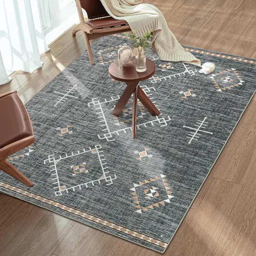 Miniatura 31 de ILANGO Alfombras de Área de Yute para Exteriores, Alfombras Tejidas Lavables para Patio 5'x7', Alfombras Naturales de Estilo Rústico para Áreas