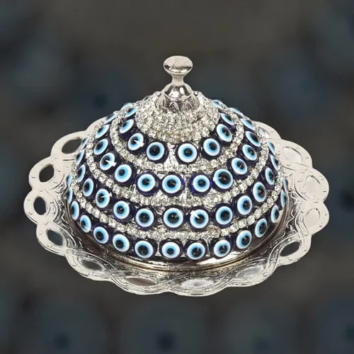 Miniatura 8 de Alisveristime Evil Eye - Azucarero de aleación de zinc con tapa (plata)