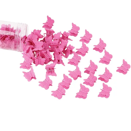 Miniatura 14 de YISSION 60 pinzas para el cabello de mariposa verde mate, lindas pinzas pequeñas de mariposa con caja paquete de los años 90 Y2K accesorios
