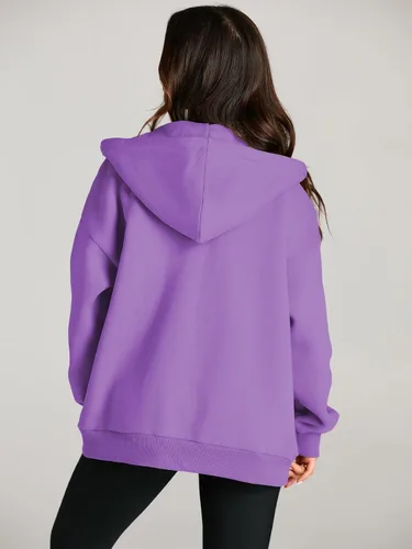 Miniatura 5 de EFAN lindas sudaderas con capucha para chica adolescente, chaqueta extragrande para el otoño, informales estilo año 2000 (Y2K), con cordón