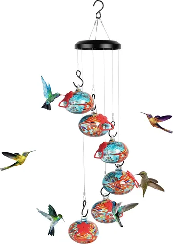 Miniatura 9 de Headak Life Encantadores Carillones de Viento Comederos para Colibríes para Exteriores Colgantes a Prueba de Hormigas y Abejas, Nunca Gotean