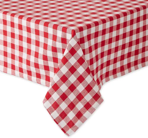 Miniatura 2 de DII Checkered Tabletop Collection 100% algodón, lavable a máquina, camino de mesa, 14x108, amarillo