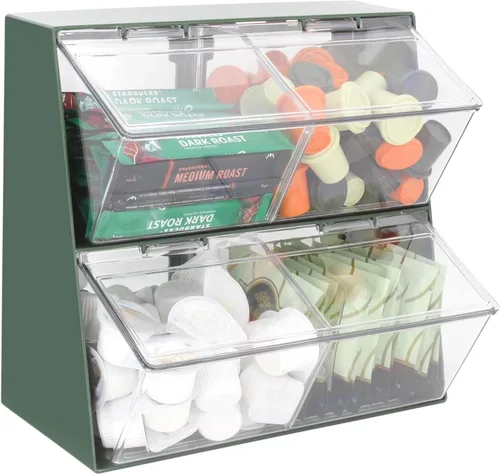 Miniatura 10 de Paquete de 2 soportes para cápsulas de café, organizador de almacenamiento de tazas K para encimera de hogar, oficina, bar, contenedores