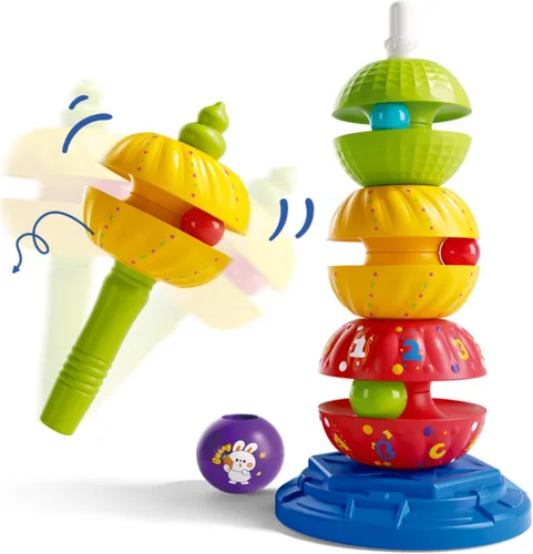Juguete giratorio apilable para bebé, juguete para autismo, aprendizaje sensorial, apilador en espiral, juguete Montessori para bebés, niñas, niños,