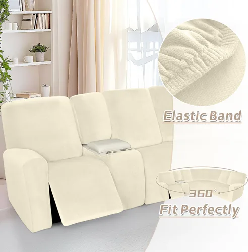 Miniatura 45 de Arfntevss Fundas de sofá seccional reclinable de terciopelo, Funda de sofá seccional de esquina para sofá reclinable, Funda elástica suave