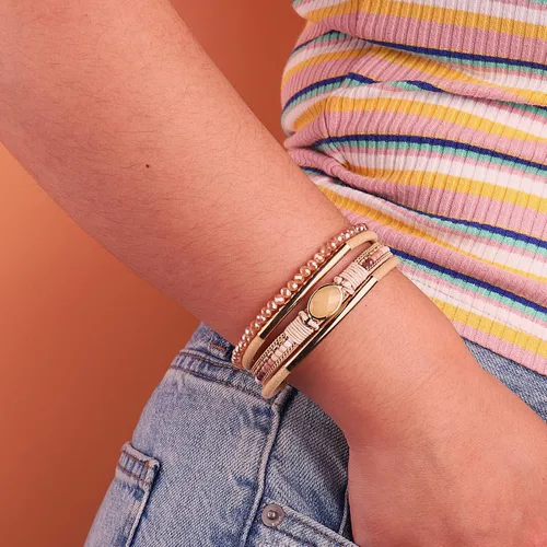 Miniatura 6 de FANCY SHINY- Pulseras de cuero de la envoltura de cuentas de cristal de la pulsera Boho Cuff piedra, dije, pulseras con cierre magnético de joyería