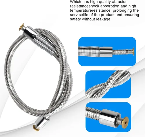 Miniatura 4 de Reemplazo B-0044-H Manguera rociadora de fregadero comercial para latón T&S, manguera flexible de preenjuague de acero inoxidable de 44 pulgadas