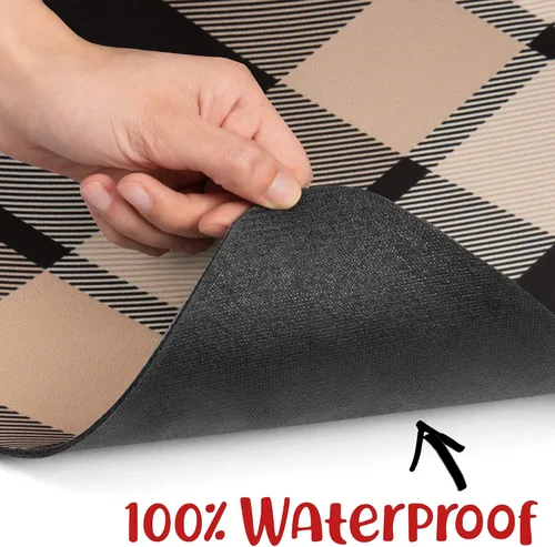 Miniatura 4 de DogBuddy Tapete de comida para perros – Tapete impermeable para alimentos y agua, mantel individual ultra absorbente para perros, tapete cuadriculado