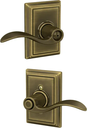 Miniatura 88 de SCHLAGE - Manija de puerta Accent con cerradura de paso libre para pasillo y armario en bronce antiguo - F10 ACC 716 Bronce Envejecido