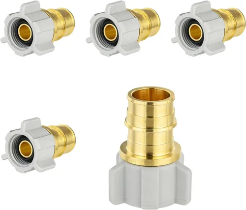 Miniatura 15 de Paquete de 2 adaptadores giratorios NPT hembra Niikappu de 3/4 pulgadas PEX A x 1/2 pulgadas, accesorio de expansión Pex-A de flujo completo