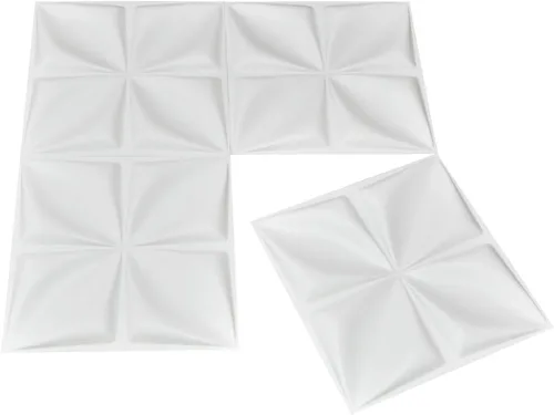Miniatura 7 de Art3d Panel de pared 3D blanco PVC, diseño de flor cubre hasta 3 metros cuadrados, para decoración de paredes interiores en sala de estar