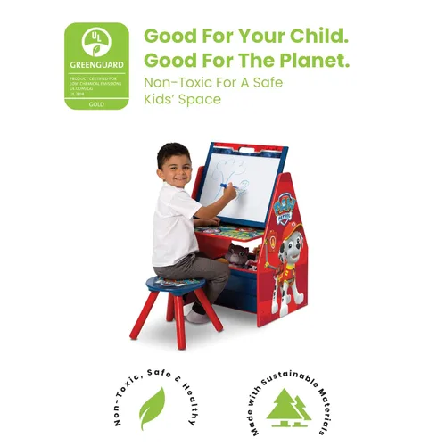 Miniatura 7 de Delta Children Juego de mesa y silla para niños con almacenamiento (2 sillas incluidas) y caballete y estación de juegos para niños, ideal
