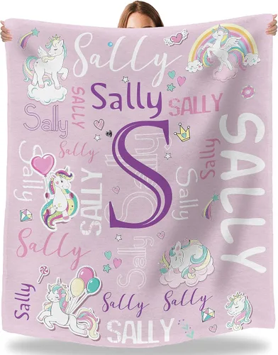 Manta de forro polar personalizada para niños, adolescentes, niños y niñas, bebé, manta con nombre personalizado, manta mágica de arco iris, regalo
