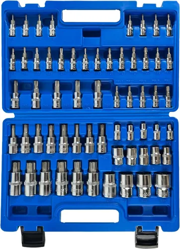 SUNHZMCKP - Juego de 60 piezas de dados Torx y juego de dados Torx externos, Star T6-T70, E4-E24, TP8-TP60, TT6-TT70, 1/4 pulgadas, 3/8 pulgadas,