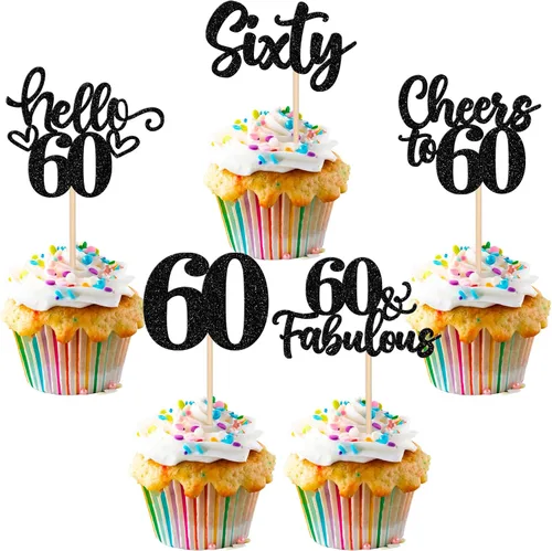 Miniatura 60 de 30 piezas de adornos para cupcakes de 12 cumpleaños feliz, brillantes doce, hola 12, felicitaciones a 12 años, adornos para cupcakes, 12