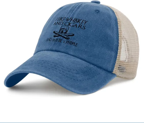 Miniatura 119 de Philysonic Funny Hat I Like Whisky and Cigars and Maybe 3 People Sombreros para Hombres Gorras de Béisbol Gorras Ajustables