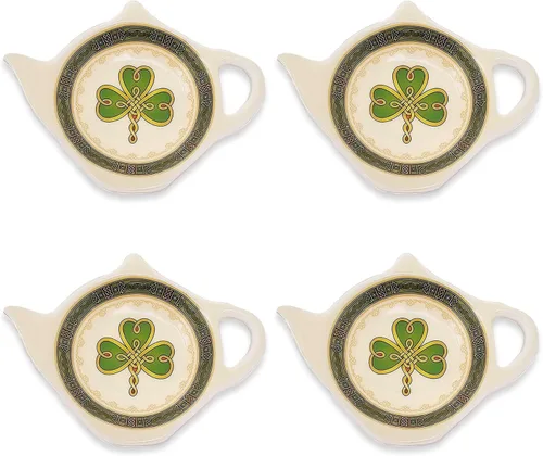 Miniatura 5 de Cerámica irlandés trébol bolsa de té titular colores celtas accesorios de té de cocina diseño regalo de inauguración de la casa