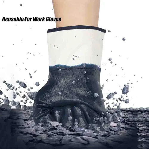 Miniatura 3 de Guantes resistentes al aceite, guantes de aceite para hombres, puños anchos seguros para transporte petroquímico, guantes de trabajadores de 4 pares